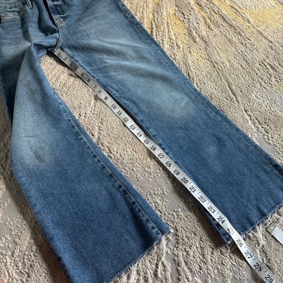 FRAME Le Crop Mini Boot jeans Raw Edge Cairo Blue Denim mid rise stretch 27 - Picture 3 of 7